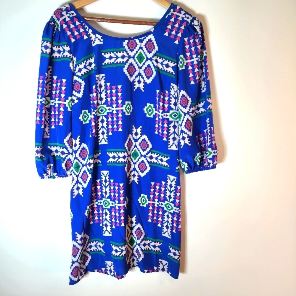 Blue Aztec Style Ezra Dress